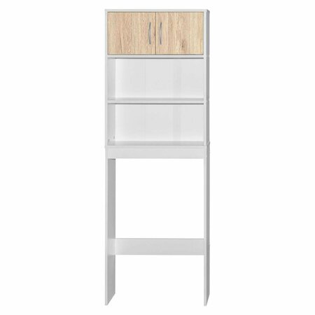 BETTER HOME PRODUCTS Ace Over-The-Toilet Storage Rack White & Natural Oak 3416-ACE-WHT-OAK